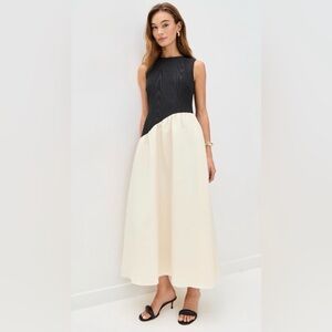 Simon Miller Black and Cream Midi Dress